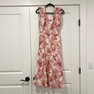 Ella Rafaella Women's Sleeveless Open Back Sundress‎ Ruffles Floral Size M
